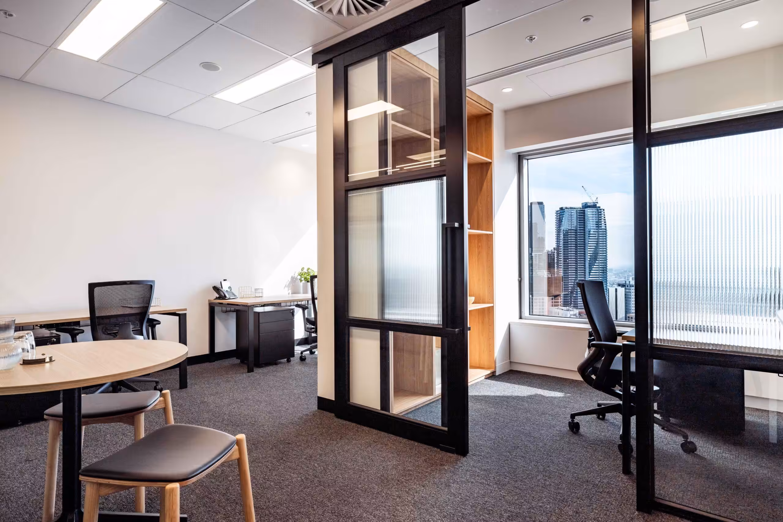 A Clarence private office suite looking out over the city