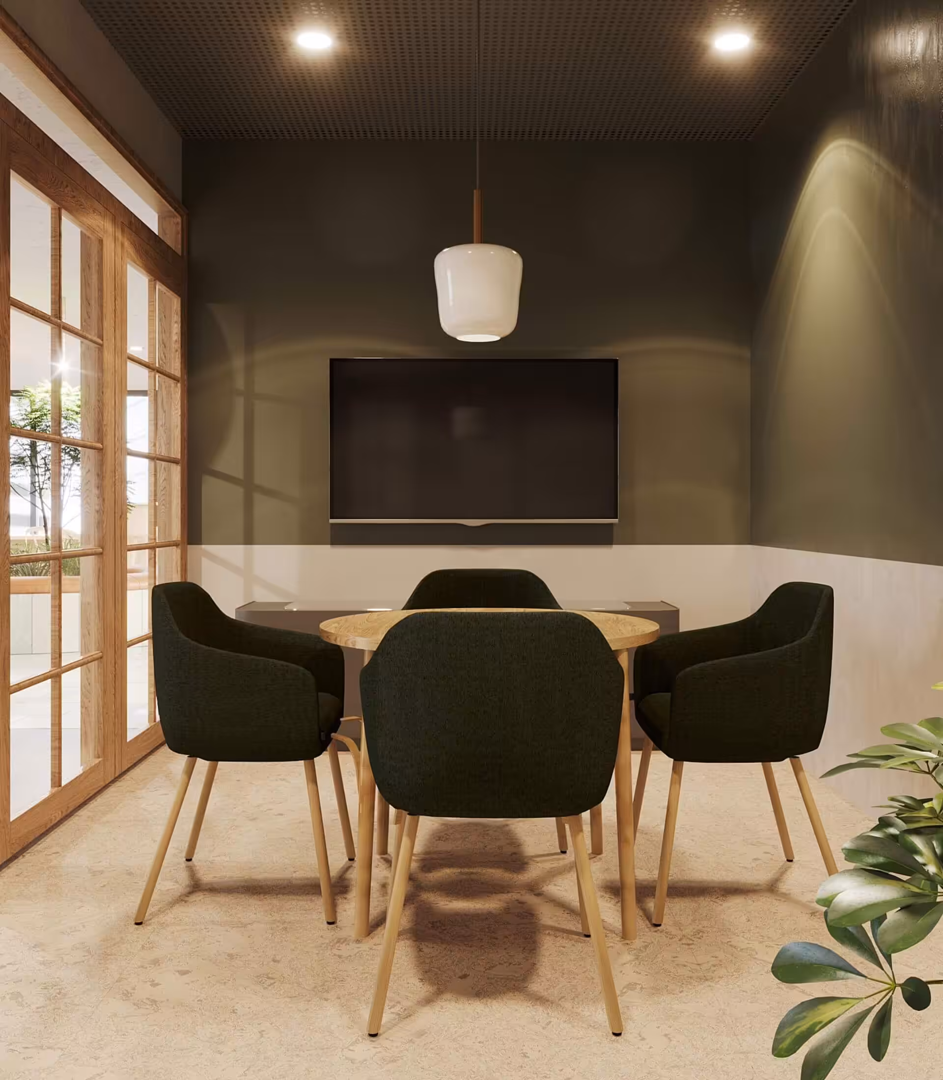 A meeting room at 95 North Quay, Brisbane